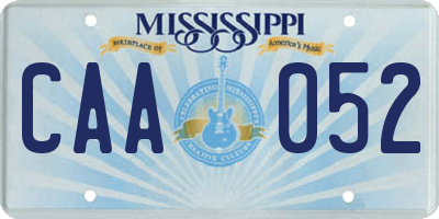 MS license plate CAA052
