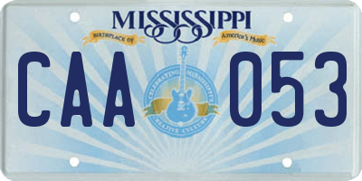 MS license plate CAA053