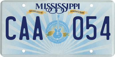 MS license plate CAA054