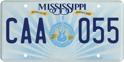 MS license plate CAA055