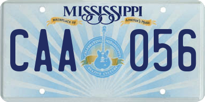 MS license plate CAA056
