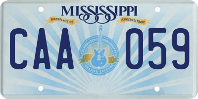 MS license plate CAA059