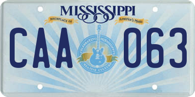 MS license plate CAA063