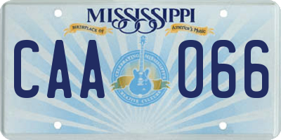 MS license plate CAA066