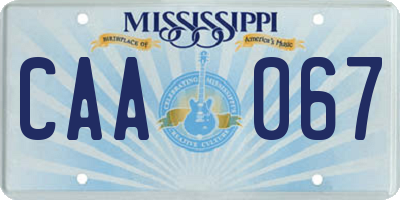 MS license plate CAA067