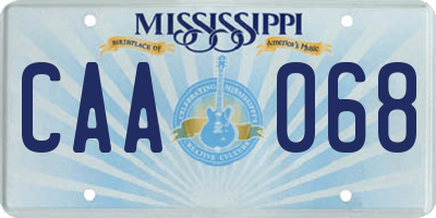 MS license plate CAA068