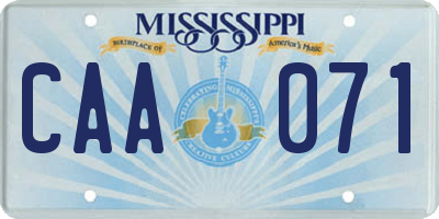 MS license plate CAA071