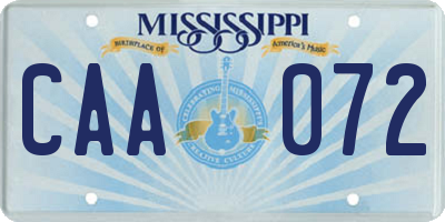 MS license plate CAA072