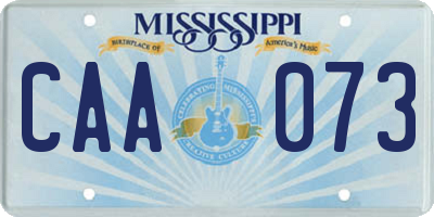 MS license plate CAA073