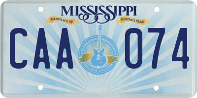 MS license plate CAA074