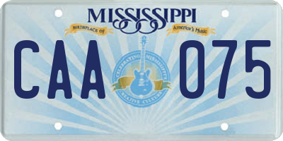 MS license plate CAA075