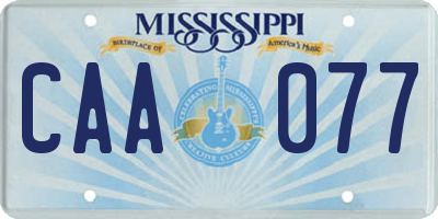 MS license plate CAA077