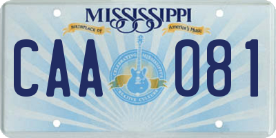MS license plate CAA081
