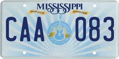 MS license plate CAA083
