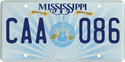 MS license plate CAA086