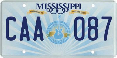 MS license plate CAA087