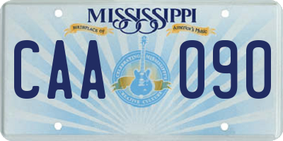 MS license plate CAA090