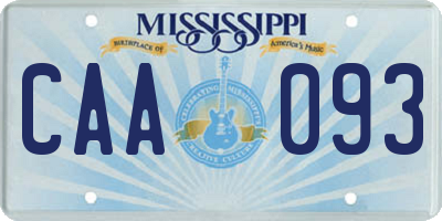 MS license plate CAA093
