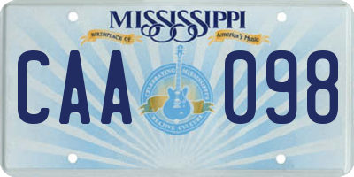 MS license plate CAA098