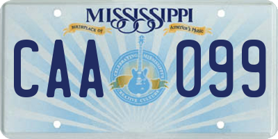 MS license plate CAA099