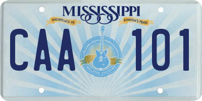 MS license plate CAA101