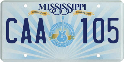 MS license plate CAA105