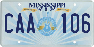 MS license plate CAA106