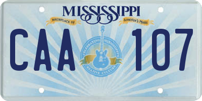 MS license plate CAA107