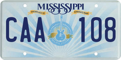MS license plate CAA108