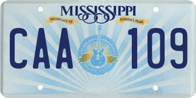 MS license plate CAA109