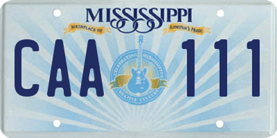 MS license plate CAA111