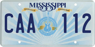 MS license plate CAA112