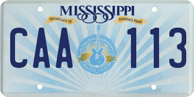 MS license plate CAA113