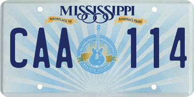 MS license plate CAA114