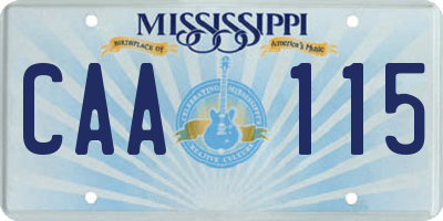 MS license plate CAA115
