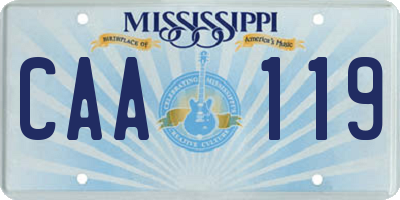 MS license plate CAA119
