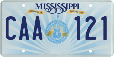 MS license plate CAA121