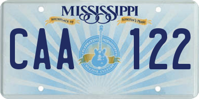 MS license plate CAA122