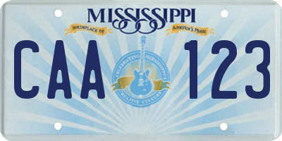 MS license plate CAA123