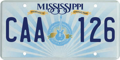 MS license plate CAA126