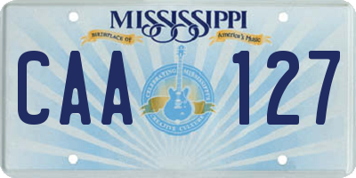 MS license plate CAA127