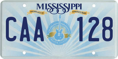 MS license plate CAA128