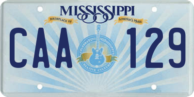 MS license plate CAA129