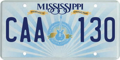MS license plate CAA130