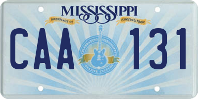 MS license plate CAA131