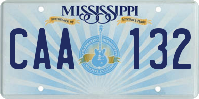 MS license plate CAA132