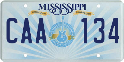 MS license plate CAA134