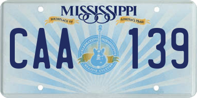 MS license plate CAA139