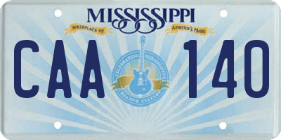 MS license plate CAA140
