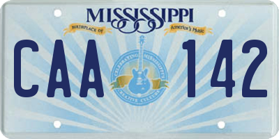 MS license plate CAA142